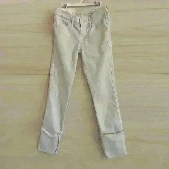 Mother Jeans Pony Boy Fray White Cropped‎ Denim size 25 - Picture 1 of 9